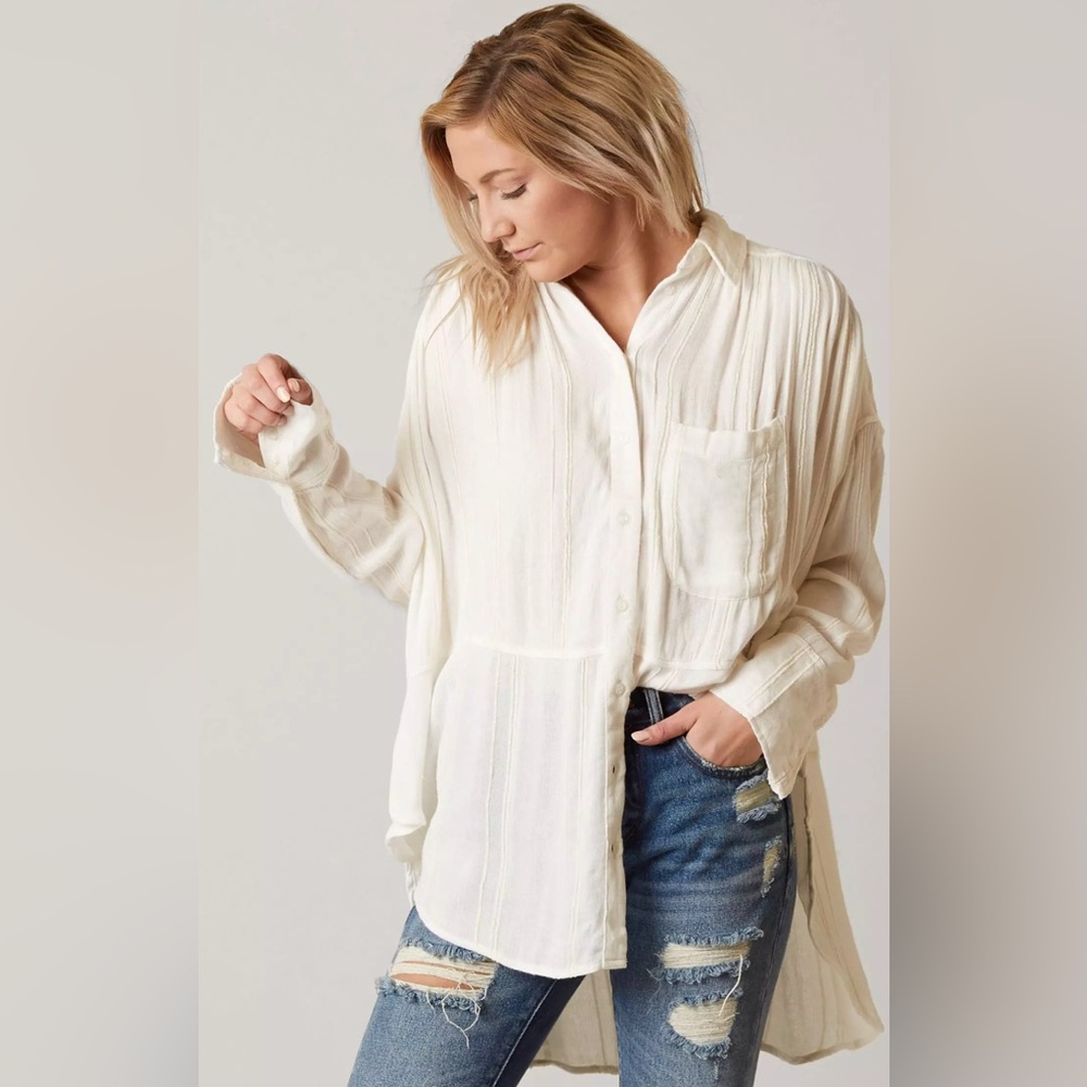Women's White Button-Up Blouse